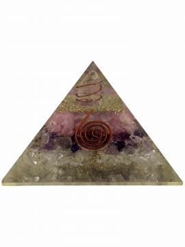 Organize Pyramid - Rose Quartz/Amethyst/Clear Crystal, 2"x2"x1.5", Each